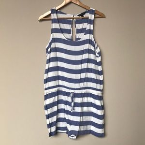 Banana Republic Linen Striped Romper
